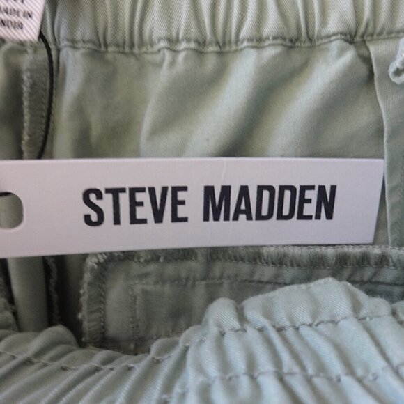 Steve Madden paper bag waist pants size M, 100% cotton, Misty Jade, NWT, soft - Picture 2 of 16